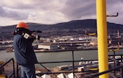 Filming 100ft up on Goliath crane, Belfast, N. Ireland: DL width=150 border=2></a></td>

<td align=center>
<a href=